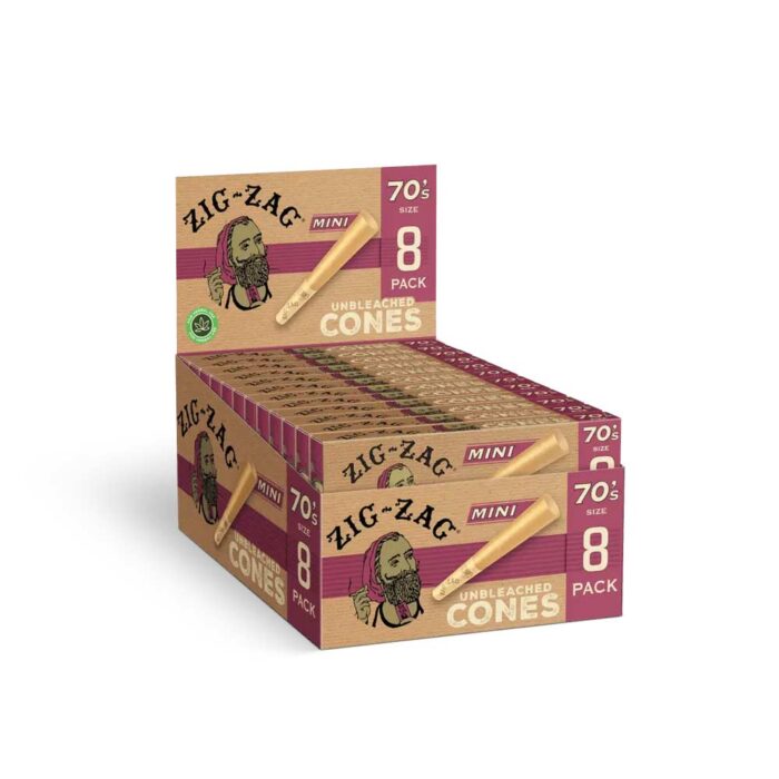 product_0014d3c9-5800-4dc8-9a18-41a9d4228f50 Zig Zag Unbleached Cones 70's Size 8pk - Image 1
