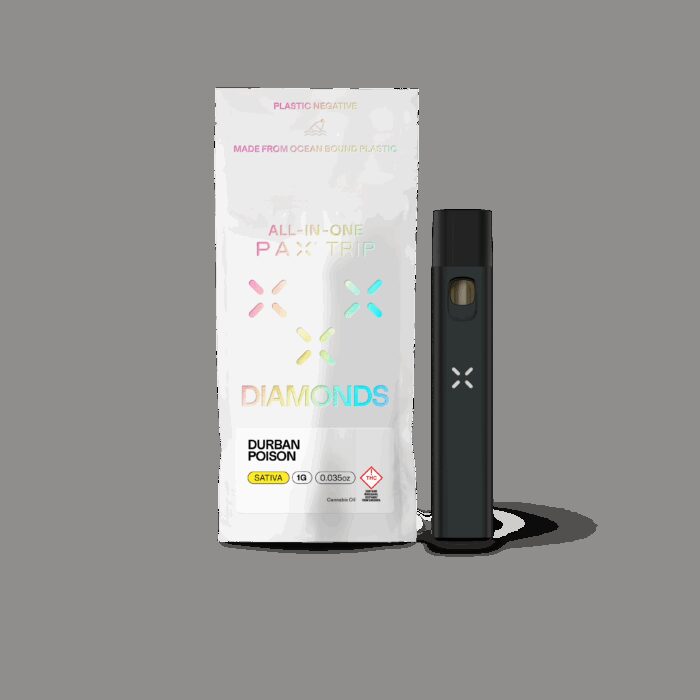 product_1dcd4cc3-710b-49fc-bcbe-5711b874b840 Pax Trip Diamond Disposable Sativa Durban Poison 1g - Image 1