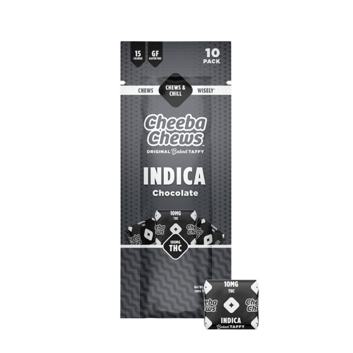 product_3dbee6ad-8ec2-4da4-a3ae-3befb9d5da20 Cheeba Chews Taffy Indica Chocolate 100mg - Image 1
