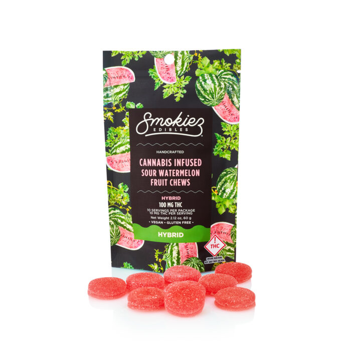 product_713983e3-59e5-4b39-98ed-cc18b1af9220 Smokiez Chews Hybrid Sour Watermelon 100mg - Image 1