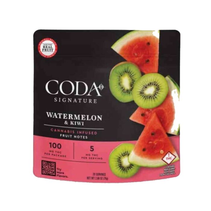 product_e2d56e40-9987-4e70-a7fa-5bcff3ec4406 Coda Fruit Notes Watermelon & Kiwi 100mg - Image 1