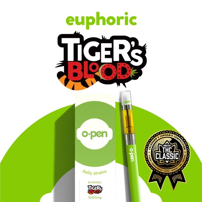 O.Pen Daily Strains Cart Euphoric Hybrid Tiger's Blood 1g - Image 1
