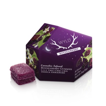 Wyld Gummies 1:1:1 Indica Boysenberry 100mg