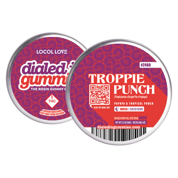 product_3dce1ab3-0267-40c1-afe3-6a66122263dc Dialed In... Rosin Gummies TropPie Punch 100mg - Image 1