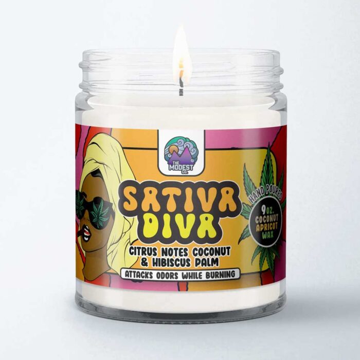 The Modest Co Sativa Diva Citrus & Tropical Candle - Image 1