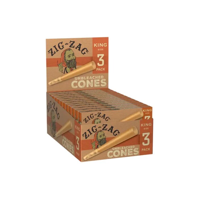 Zig Zag Unbleached Cones King Size 3pk - Image 1