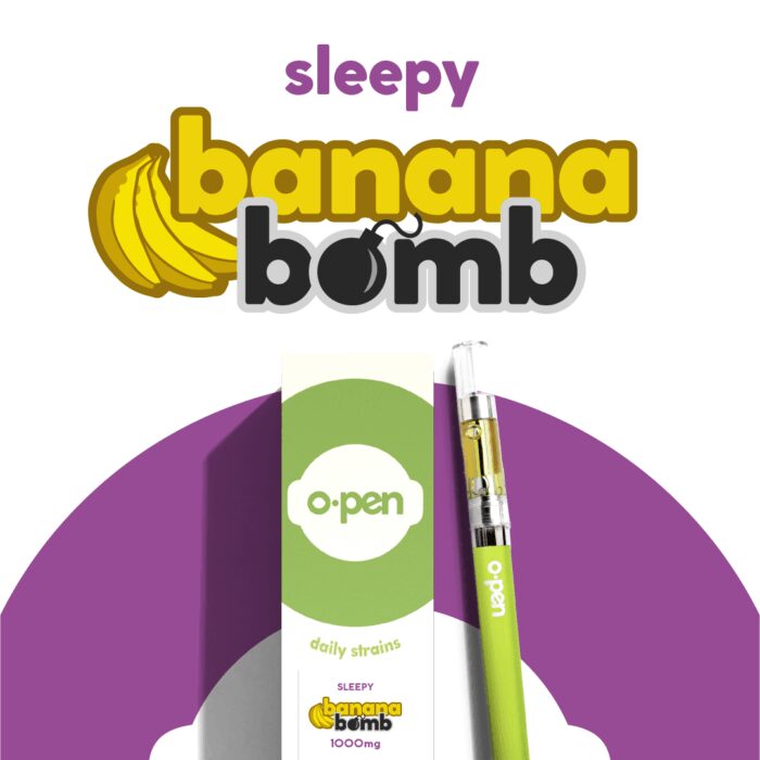 product_c6731646-5db6-4309-9a85-565c6b7948b0 O.Pen Daily Strains Cart Sleepy Indica Banana Bomb 1g - Image 1
