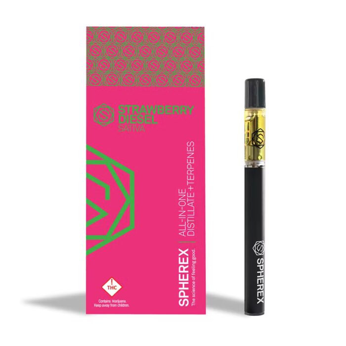 product_86b6e682-5e0c-43be-81f9-fedc7e2b51c5 Spherex AIO Sativa Strawberry Diesel 1g - Image 1