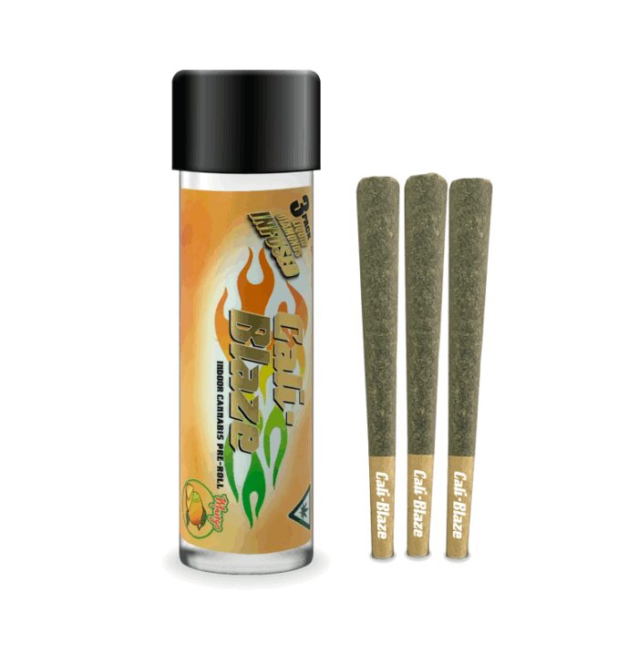 product_a5be81bb-52ab-4a66-8171-8d4b5a404f62 Cali Blaze Infused Pre-Roll 3pk Mango 1.8g - Image 1