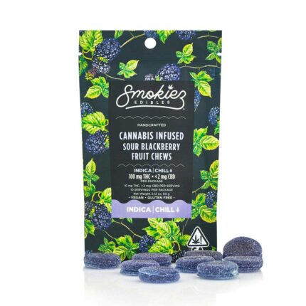 Smokiez Chews Indica Sour Blackberry 100mg